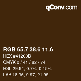 カラーコード: RGB 65.7 38.6 11.6 | qconv.com