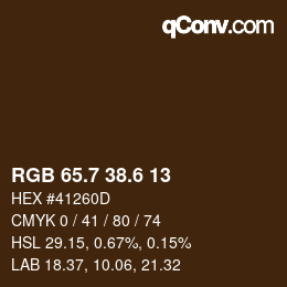 カラーコード: RGB 65.7 38.6 13 | qconv.com