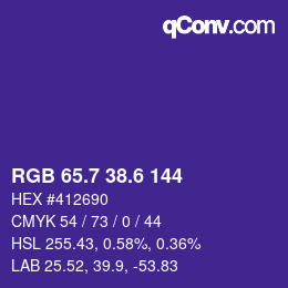 カラーコード: RGB 65.7 38.6 144 | qconv.com