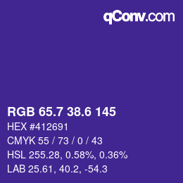 カラーコード: RGB 65.7 38.6 145 | qconv.com
