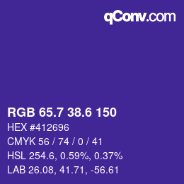 カラーコード: RGB 65.7 38.6 150 | qconv.com