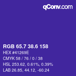 カラーコード: RGB 65.7 38.6 158 | qconv.com