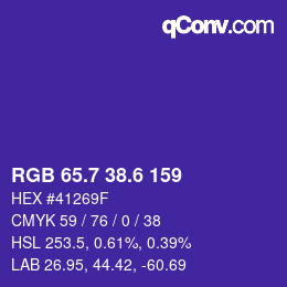 カラーコード: RGB 65.7 38.6 159 | qconv.com