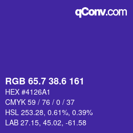 カラーコード: RGB 65.7 38.6 161 | qconv.com