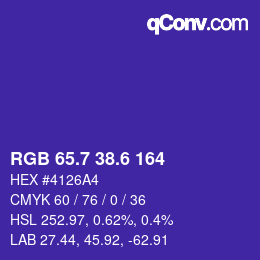 カラーコード: RGB 65.7 38.6 164 | qconv.com