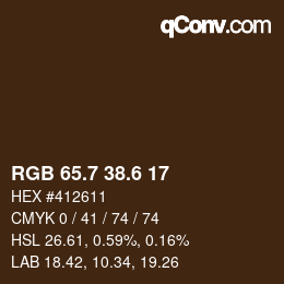 カラーコード: RGB 65.7 38.6 17 | qconv.com