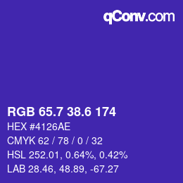 カラーコード: RGB 65.7 38.6 174 | qconv.com