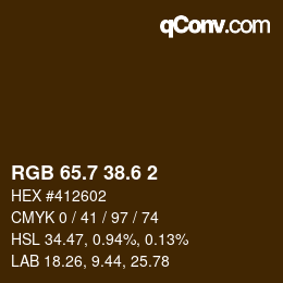 カラーコード: RGB 65.7 38.6 2 | qconv.com