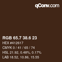 カラーコード: RGB 65.7 38.6 23 | qconv.com