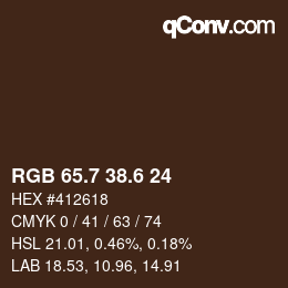 カラーコード: RGB 65.7 38.6 24 | qconv.com
