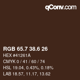 カラーコード: RGB 65.7 38.6 26 | qconv.com