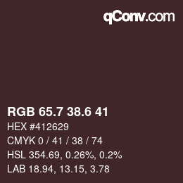 カラーコード: RGB 65.7 38.6 41 | qconv.com