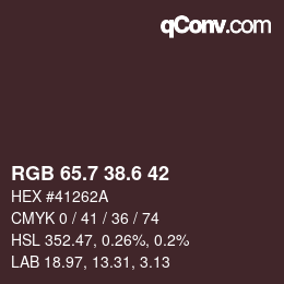 カラーコード: RGB 65.7 38.6 42 | qconv.com
