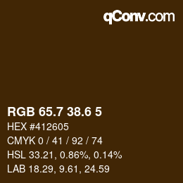 カラーコード: RGB 65.7 38.6 5 | qconv.com