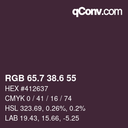 カラーコード: RGB 65.7 38.6 55 | qconv.com