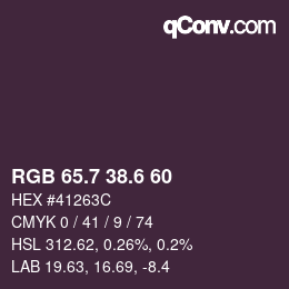 カラーコード: RGB 65.7 38.6 60 | qconv.com