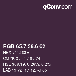 カラーコード: RGB 65.7 38.6 62 | qconv.com