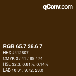 カラーコード: RGB 65.7 38.6 7 | qconv.com
