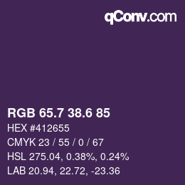 カラーコード: RGB 65.7 38.6 85 | qconv.com