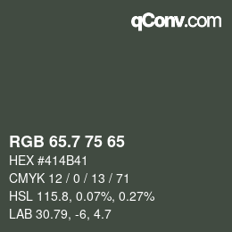 カラーコード: RGB 65.7 75 65 | qconv.com