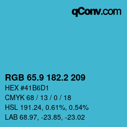 Color code: RGB 65.9 182.2 209 | qconv.com