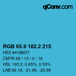 カラーコード: RGB 65.9 182.2 215 | qconv.com