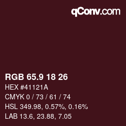 Color code: RGB 65.9 18 26 | qconv.com