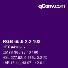 カラーコード: RGB 65.9 2.2 103 | qconv.com