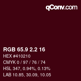 Color code: RGB 65.9 2.2 16 | qconv.com