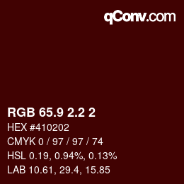 Color code: RGB 65.9 2.2 2 | qconv.com
