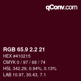 Color code: RGB 65.9 2.2 21 | qconv.com