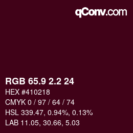 カラーコード: RGB 65.9 2.2 24 | qconv.com