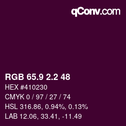 カラーコード: RGB 65.9 2.2 48 | qconv.com