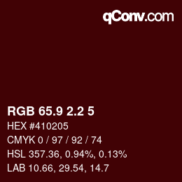 Color code: RGB 65.9 2.2 5 | qconv.com