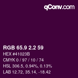 カラーコード: RGB 65.9 2.2 59 | qconv.com