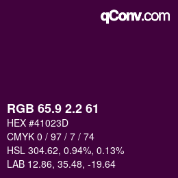 カラーコード: RGB 65.9 2.2 61 | qconv.com