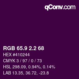 カラーコード: RGB 65.9 2.2 68 | qconv.com
