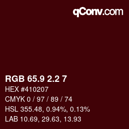 Color code: RGB 65.9 2.2 7 | qconv.com