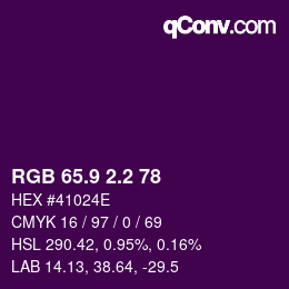 カラーコード: RGB 65.9 2.2 78 | qconv.com