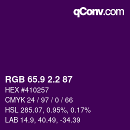 カラーコード: RGB 65.9 2.2 87 | qconv.com