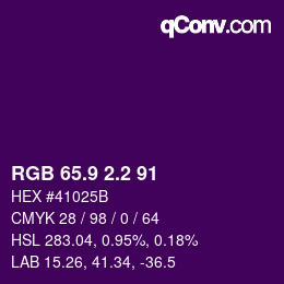 カラーコード: RGB 65.9 2.2 91 | qconv.com