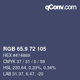 カラーコード: RGB 65.9 72 105 | qconv.com