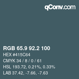 カラーコード: RGB 65.9 92.2 100 | qconv.com