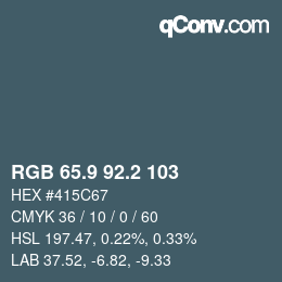 Color code: RGB 65.9 92.2 103 | qconv.com