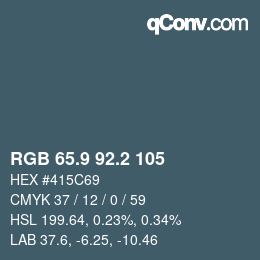 Color code: RGB 65.9 92.2 105 | qconv.com