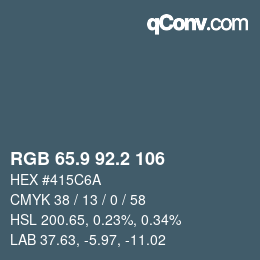 Color code: RGB 65.9 92.2 106 | qconv.com