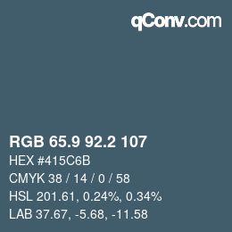 カラーコード: RGB 65.9 92.2 107 | qconv.com