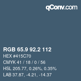 Color code: RGB 65.9 92.2 112 | qconv.com