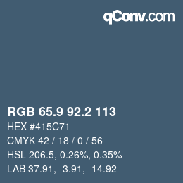 Color code: RGB 65.9 92.2 113 | qconv.com