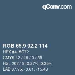 Color code: RGB 65.9 92.2 114 | qconv.com